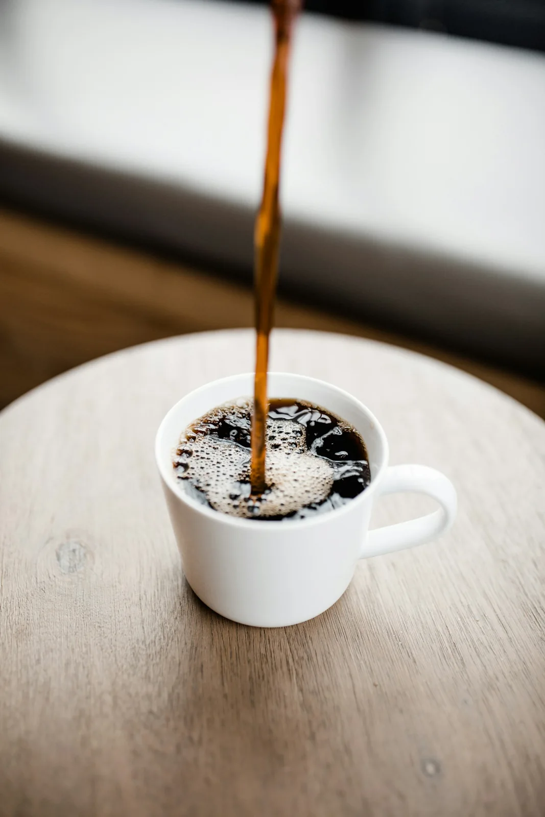 Coffee in a white ceramic mug